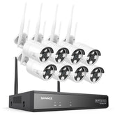 4K 8-Channel Wireless Security Camera System, 8MP NVR, 8MP WiFi IP Camera, Two-Way Audio, IP66 Waterproof, Smart AI Human Detection, Work With Alexa